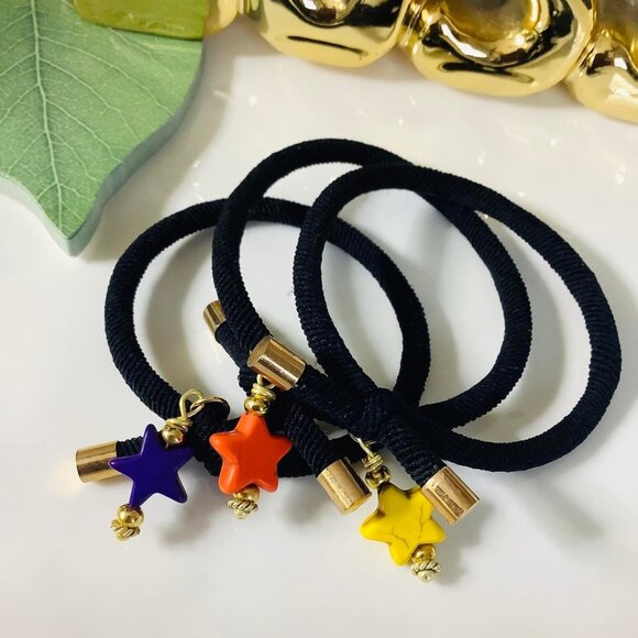 Elastic Bands - Bracelet or Hair Bands Womens Black [3] Elastic Bands Brand New - Picture 4 of 7